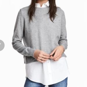 H and M Jumper with Attached Shirt Collar